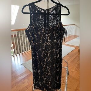 White House Black Market Black Lace Dress Size 12